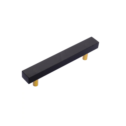 Mantara Noir Handle M-0012 is a modern marble &amp; brass handle in black, ideal for kitchen, drawers &amp; cabinets.