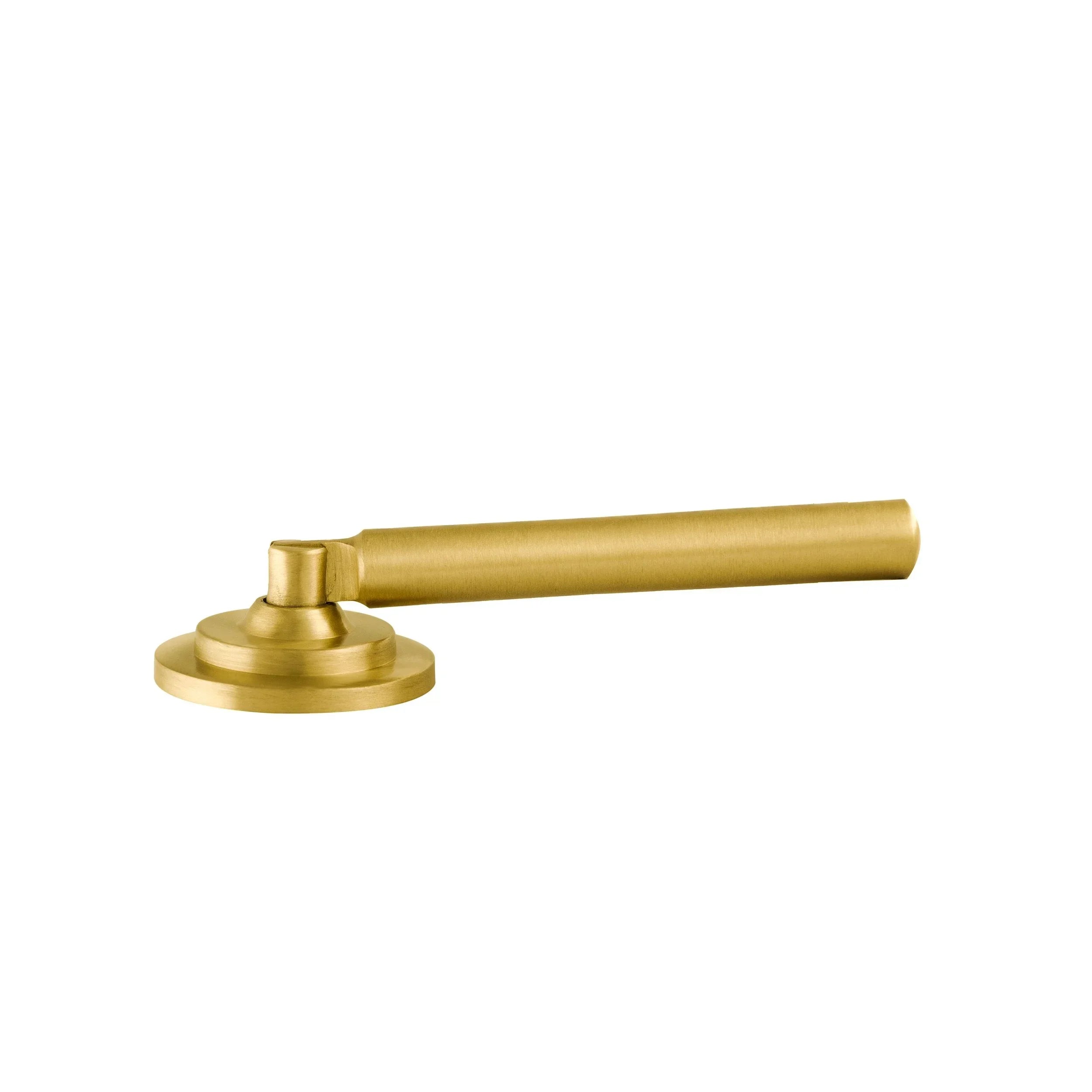 The Mantara B-0037 Simplicity Drop Knob is a modern brushed brass knob in gold, ideal for wardrobes, main doors, furniture, and cabinets.