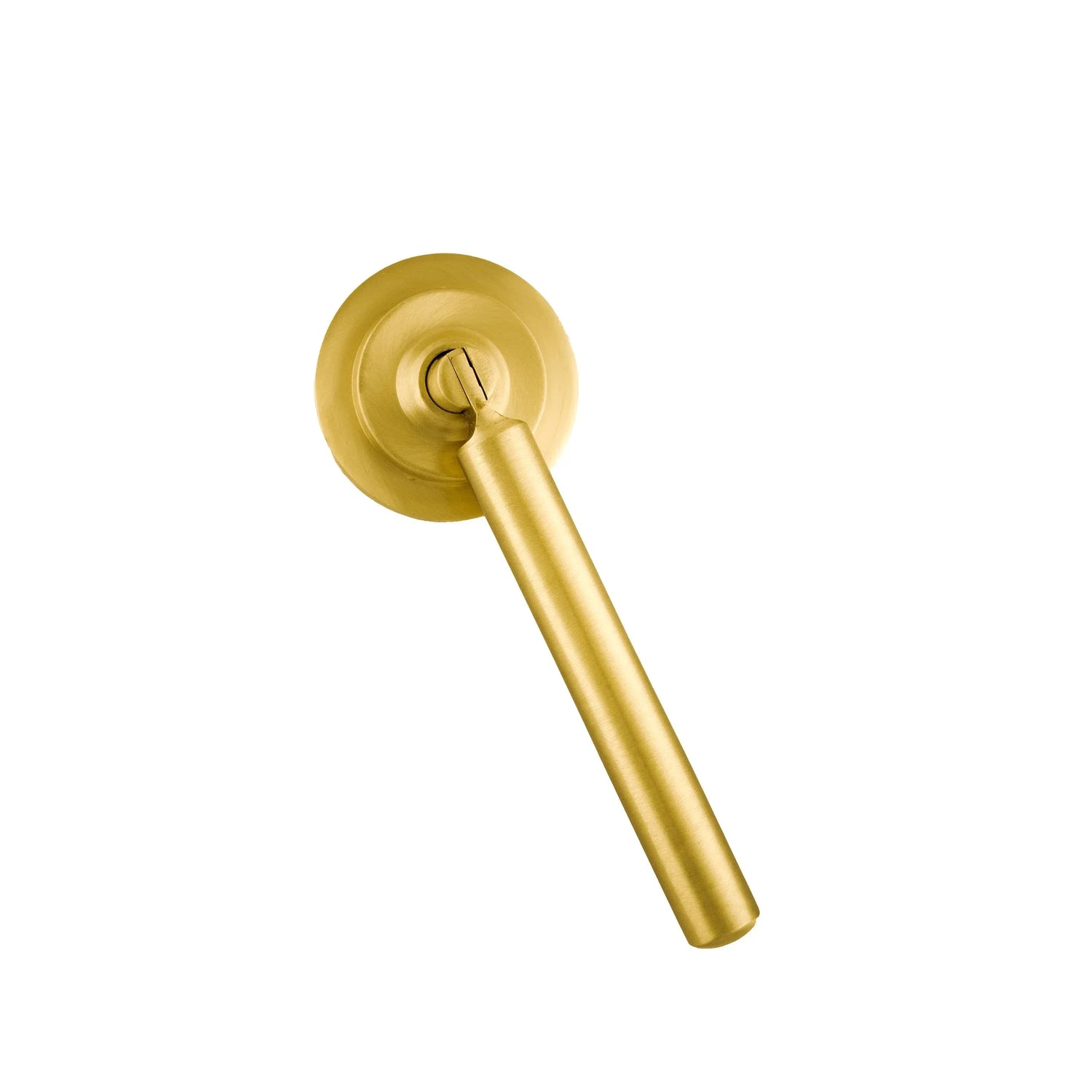 The Mantara B-0037 Simplicity Drop Knob is a modern brushed brass knob in gold, ideal for wardrobes, main doors, furniture, and cabinets.