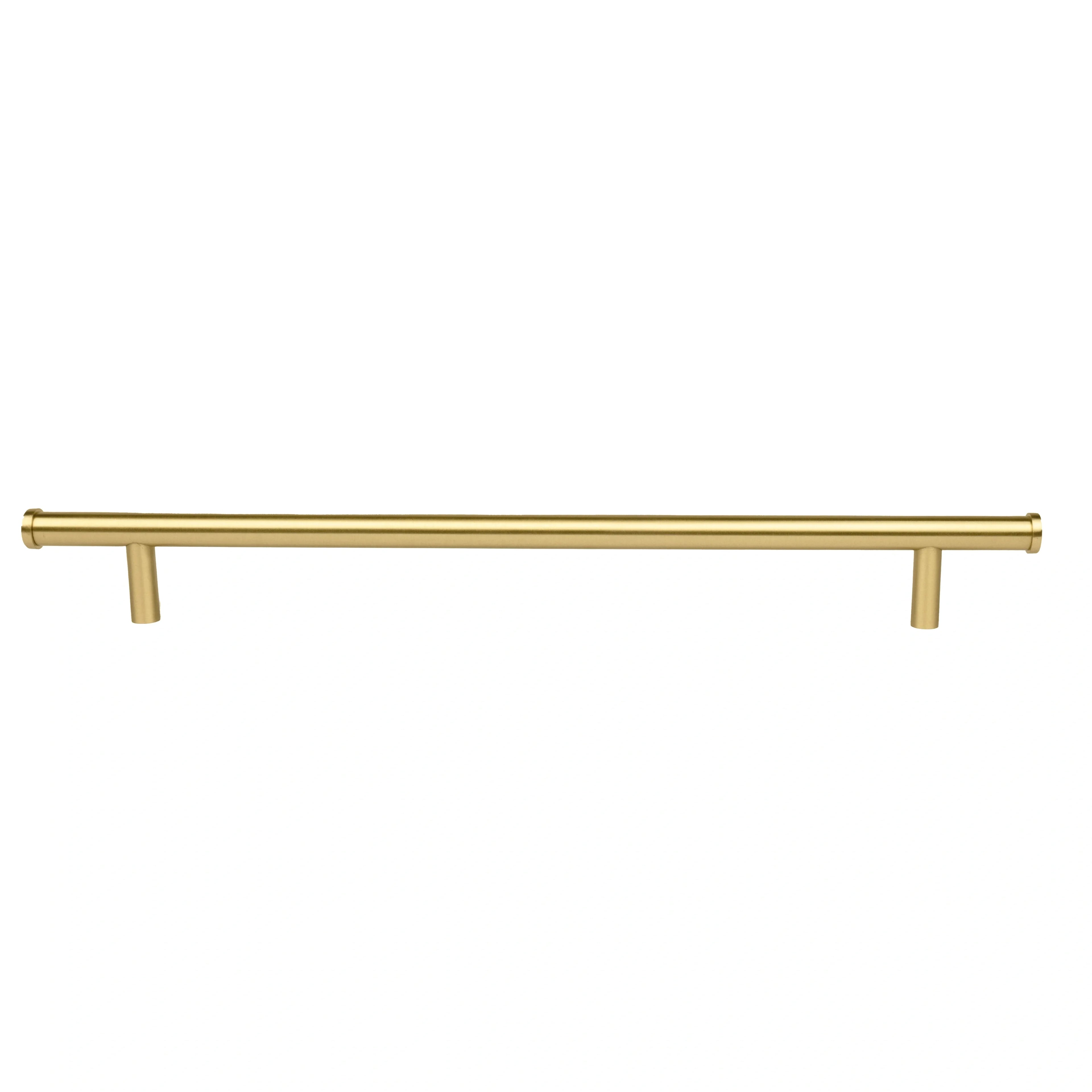 Mantara Eleanora Handle B-0058 is a modern solid brass handle in brushed gold, ideal for cabinets, doors, and wardrobes.