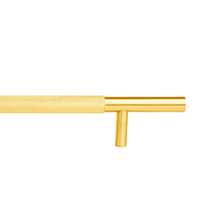 Mantara Pisa Knob B-0060 is a modern brushed brass handle in gold, ideal for wardrobes, cabinets, and main doors.
