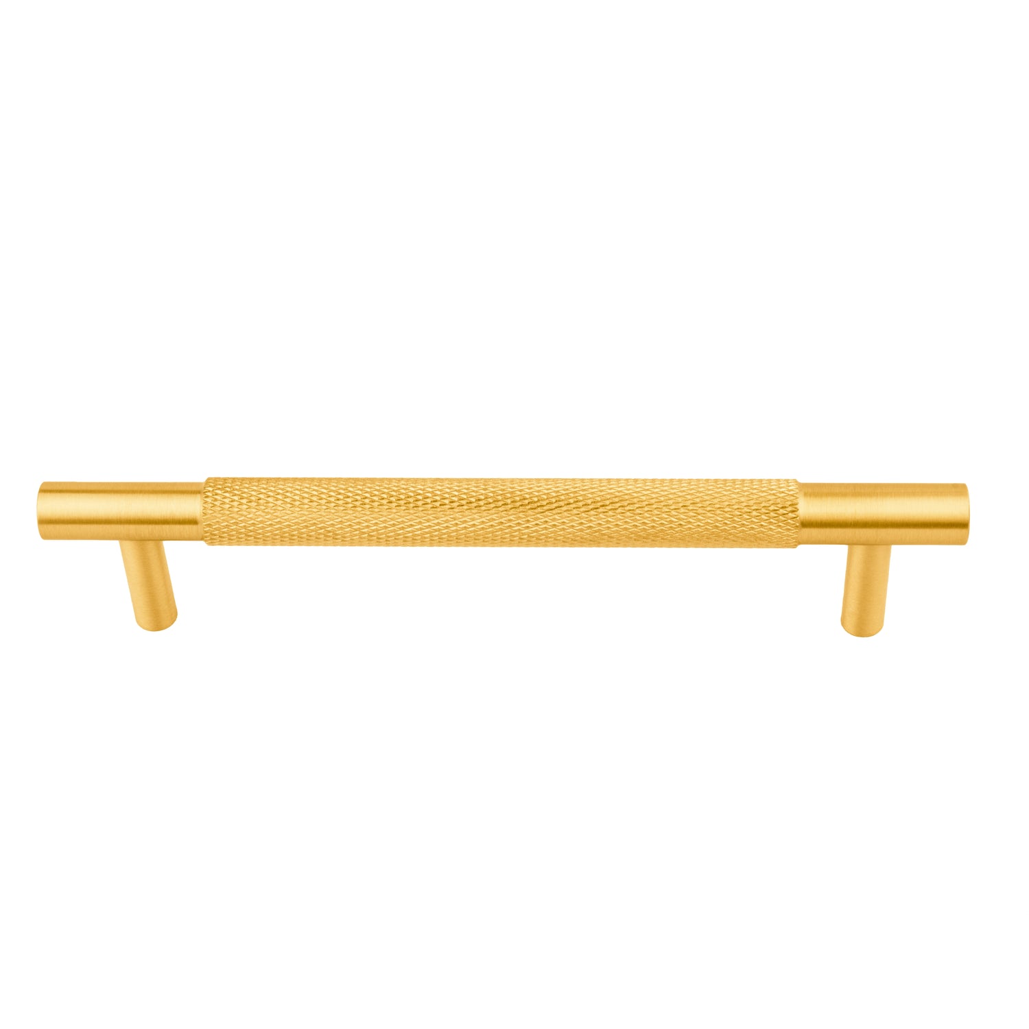 Mantara Enigma Handle B-0061 is a modern brushed brass handle in gold, ideal for cupboards and drawers.