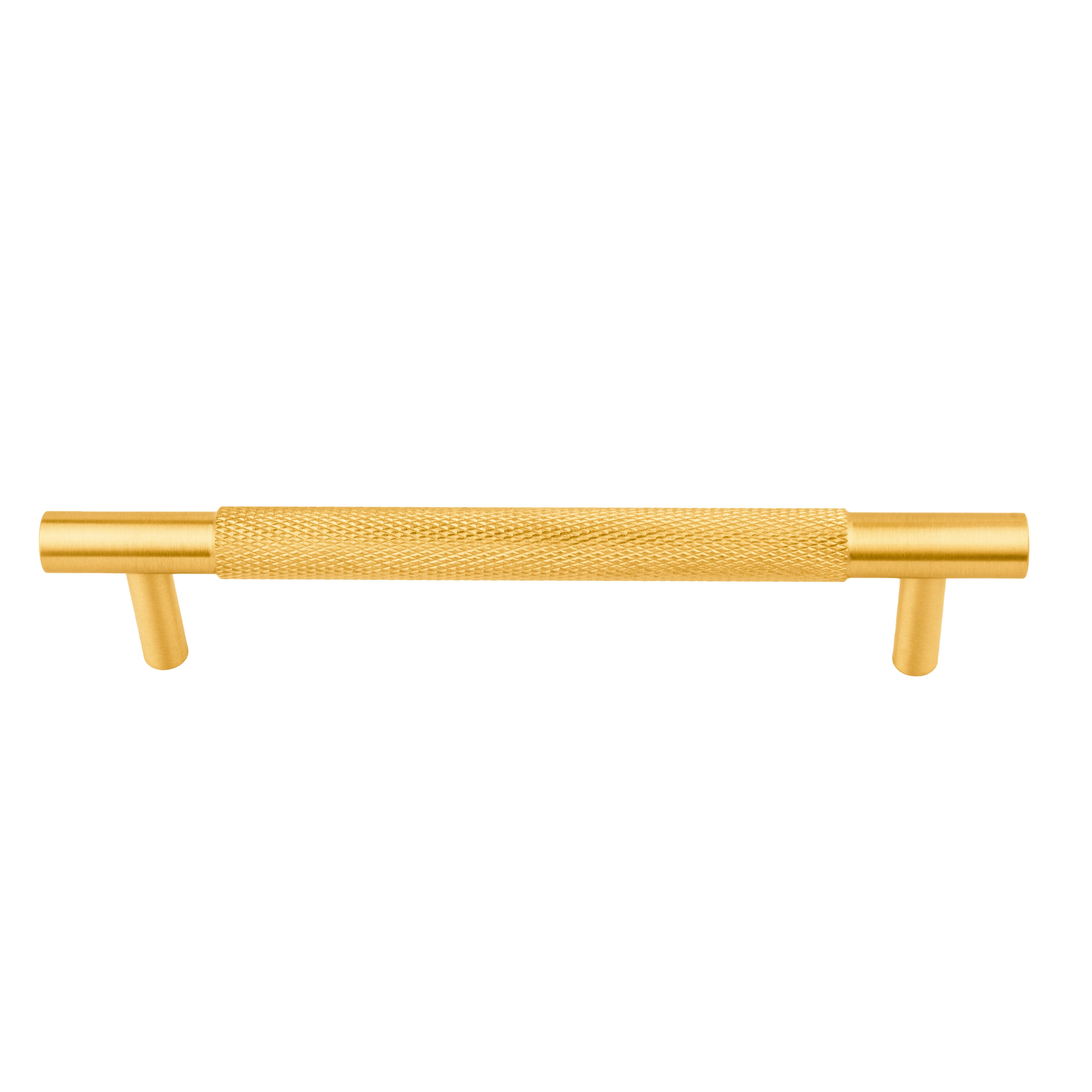 Mantara Enigma Handle B-0061 is a modern brushed brass handle in gold, ideal for cupboards and drawers.