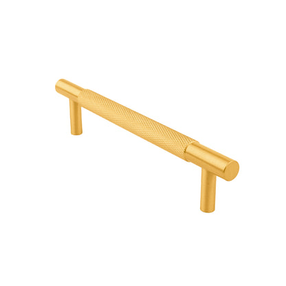 Mantara Enigma Handle B-0061 is a modern brushed brass handle in gold, ideal for cupboards and drawers.