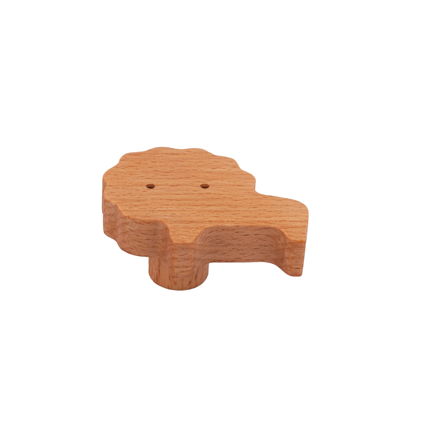 Mantara Lion Wooden Knob/Hook W-0024 Beige Modern Wood Knob for Kids Room, Cabinet &amp; Drawer