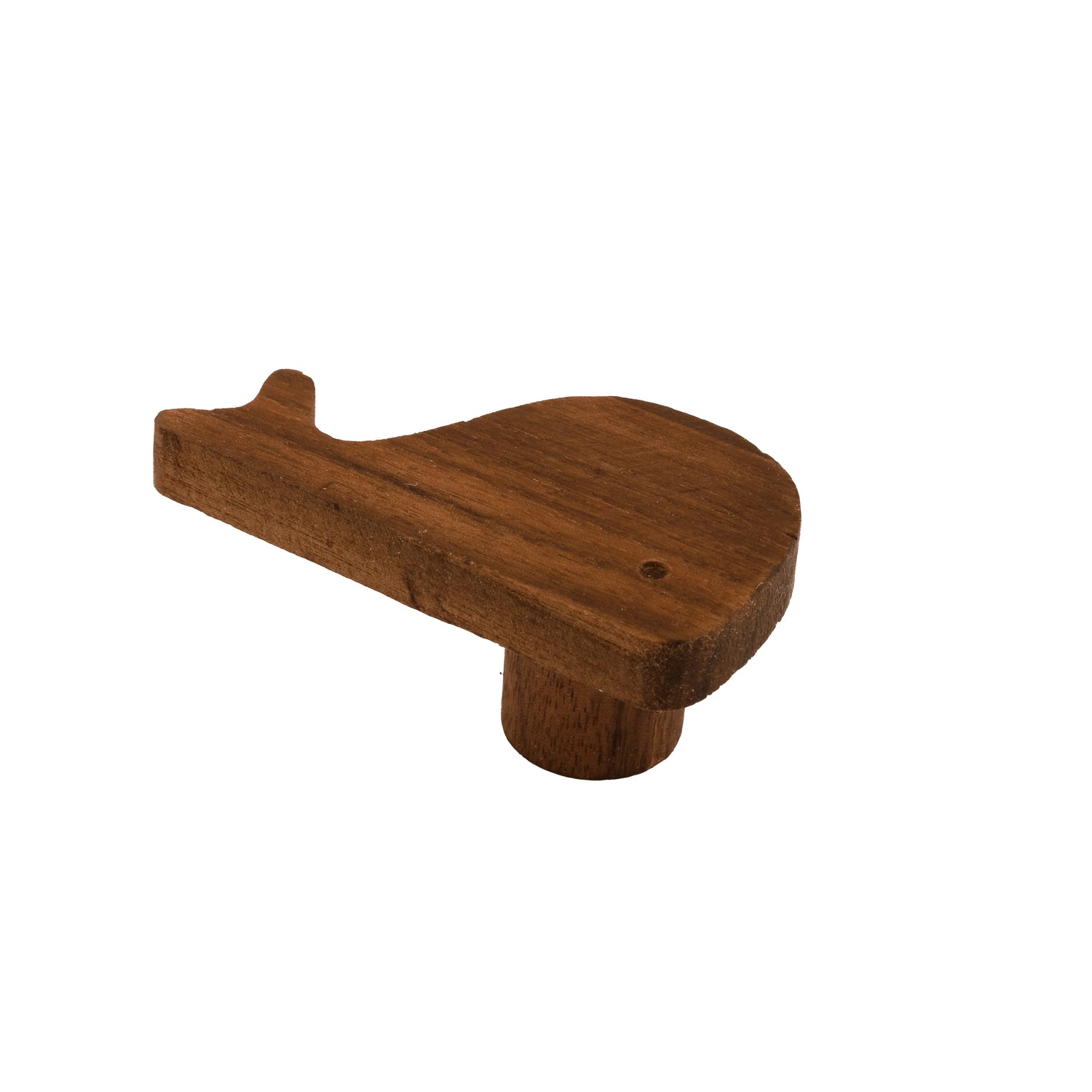 Mantara Whale Wooden Hook W-0024 is a modern wood knob and wall hook in brushed  walnut finish, ideal for kids&