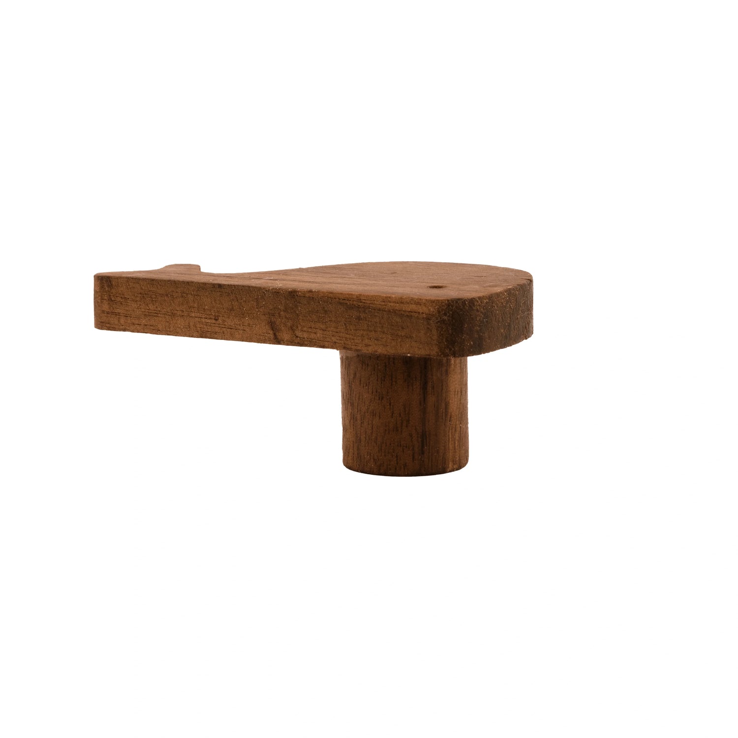 Mantara Whale Wooden Hook W-0024 is a modern wood knob and wall hook in brushed  walnut finish, ideal for kids&