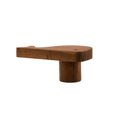 Mantara Whale Wooden Hook W-0024 is a modern wood knob and wall hook in brushed  walnut finish, ideal for kids&