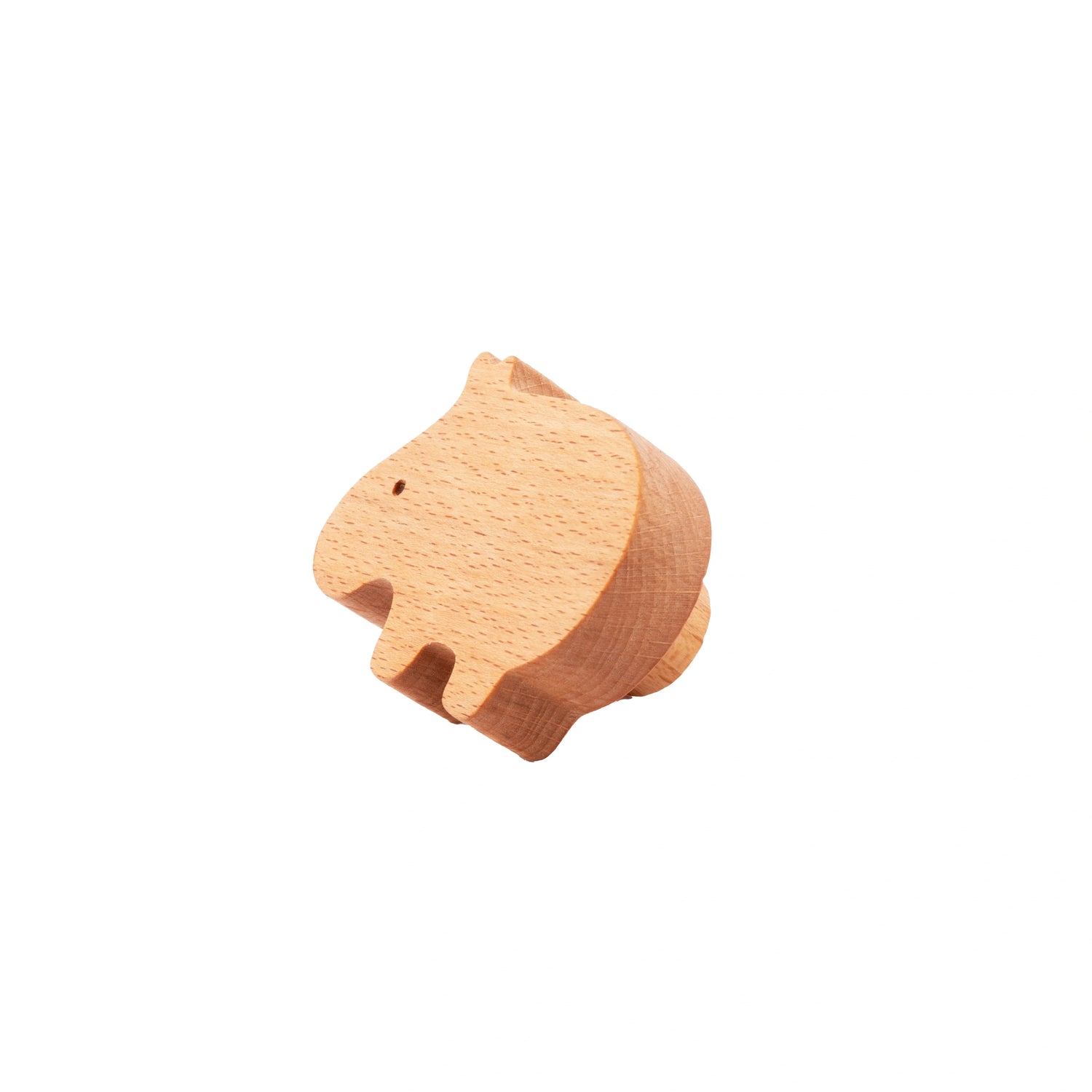 Mantara Hippo Wooden Knob/Hook  W-0024 is a modern wood knob and wall hook in brushed beige finish, ideal for kids’ rooms, cabinets, and wardrobes.