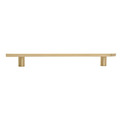 The Tarang hanlde by Mantara (B-0104) is a brushed brass modern pair knob in gold, perfect for wardrobes, doors, and kitchens.