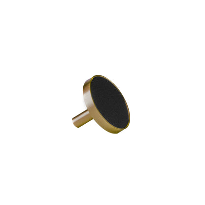 The Mantara L-0004 Obsidian Knob is a modern brass and leather knob in black, perfect for wardrobes, kitchens, and cabinets.