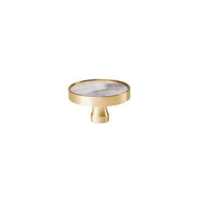 Galaxy round cabinet knob A-0005, water mist acrylic &amp; brushed brass, dia40mm, for drawers &amp; wardrobes by Mantara
