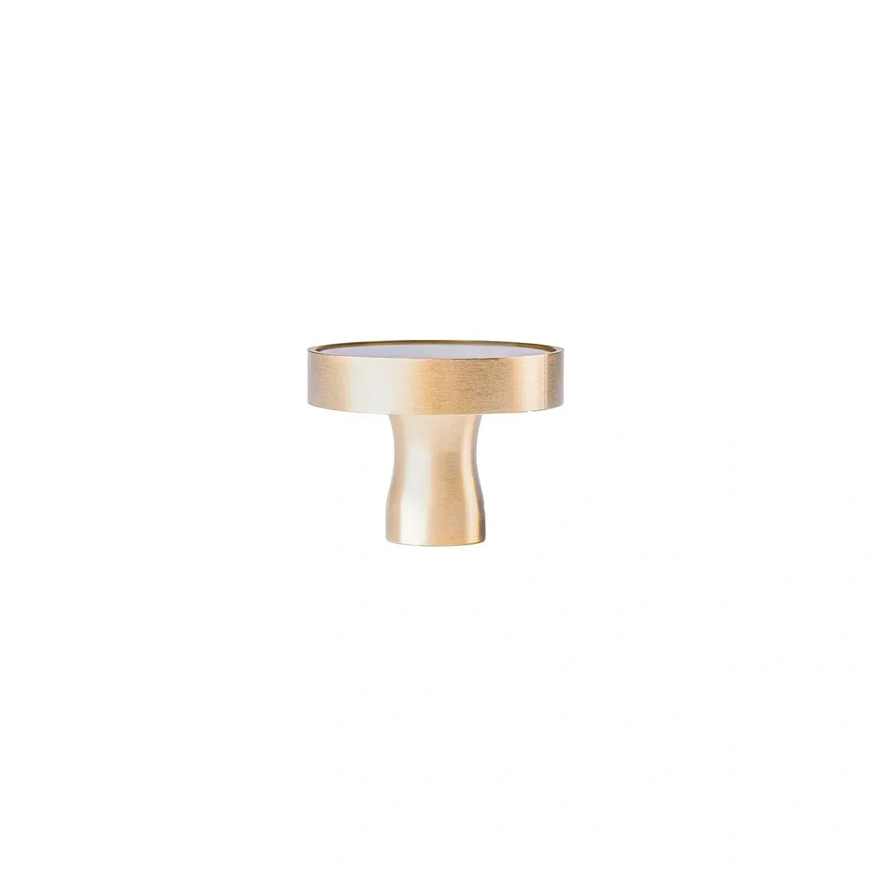 Galaxy round cabinet knob A-0005, water mist acrylic &amp; brushed brass, dia30mm, for drawers &amp; wardrobes by Mantara