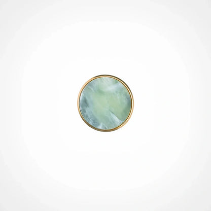 Galaxy round cabinet knob A-0005, dark green acrylic &amp; brushed brass, dia30mm, for doors &amp; drawers by Mantara
