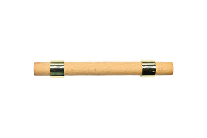 Mantara Walden Handle W-0035 is a modern zinc alloy and beech wood handle in gold, ideal for kitchen and dresser drawers.
