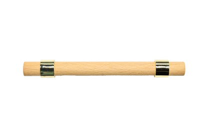 Mantara Walden Handle W-0035 is a modern zinc alloy and beech wood handle in gold, ideal for kitchen and dresser drawers.