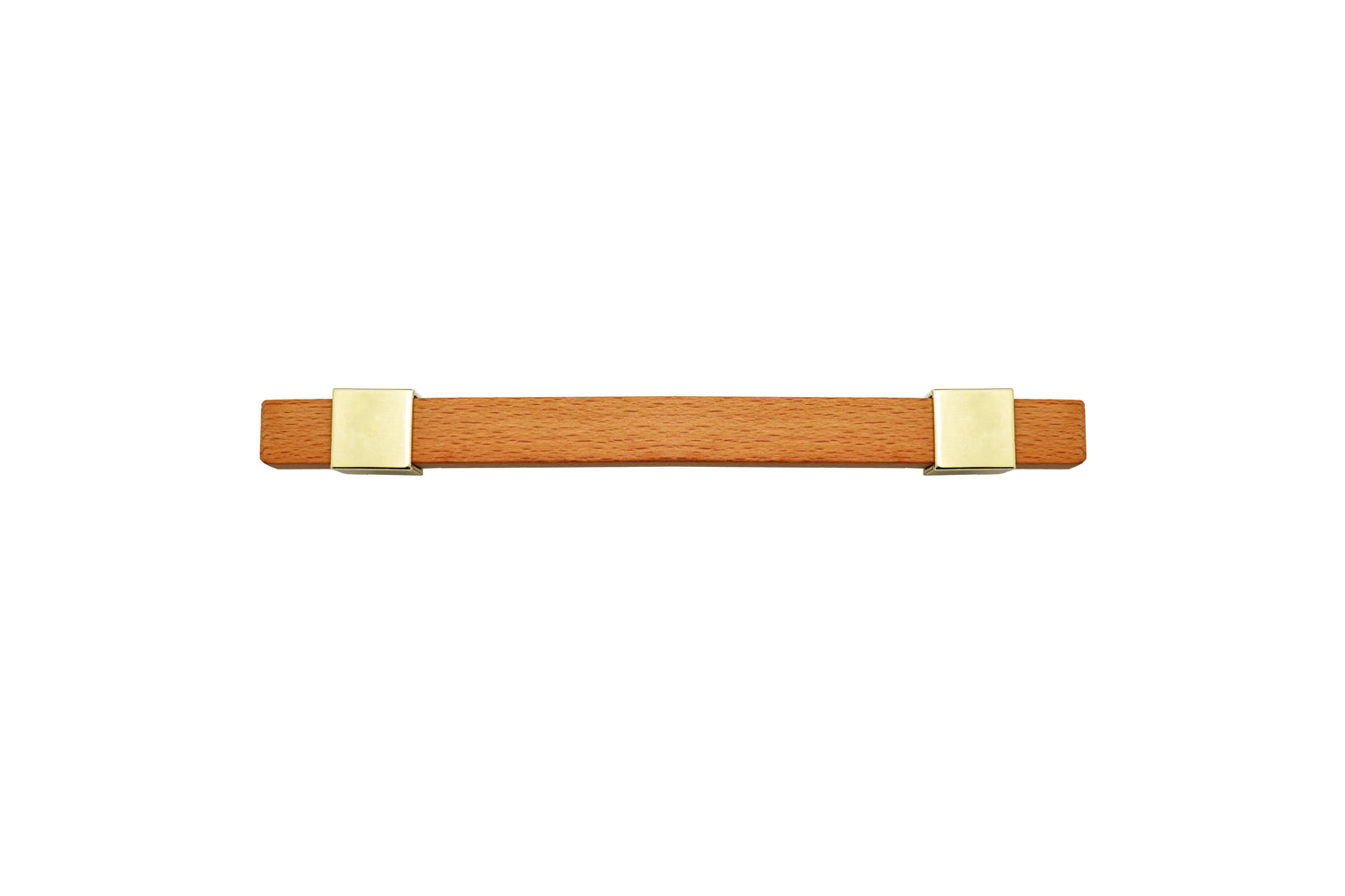 Mantara Lorien Handle W-0028 is a modern zinc and beech wood handle in Gold ideal for kitchen and dresser drawers.