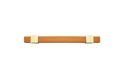 Mantara Lorien Handle W-0028 is a modern zinc and beech wood handle in Gold ideal for kitchen and dresser drawers.