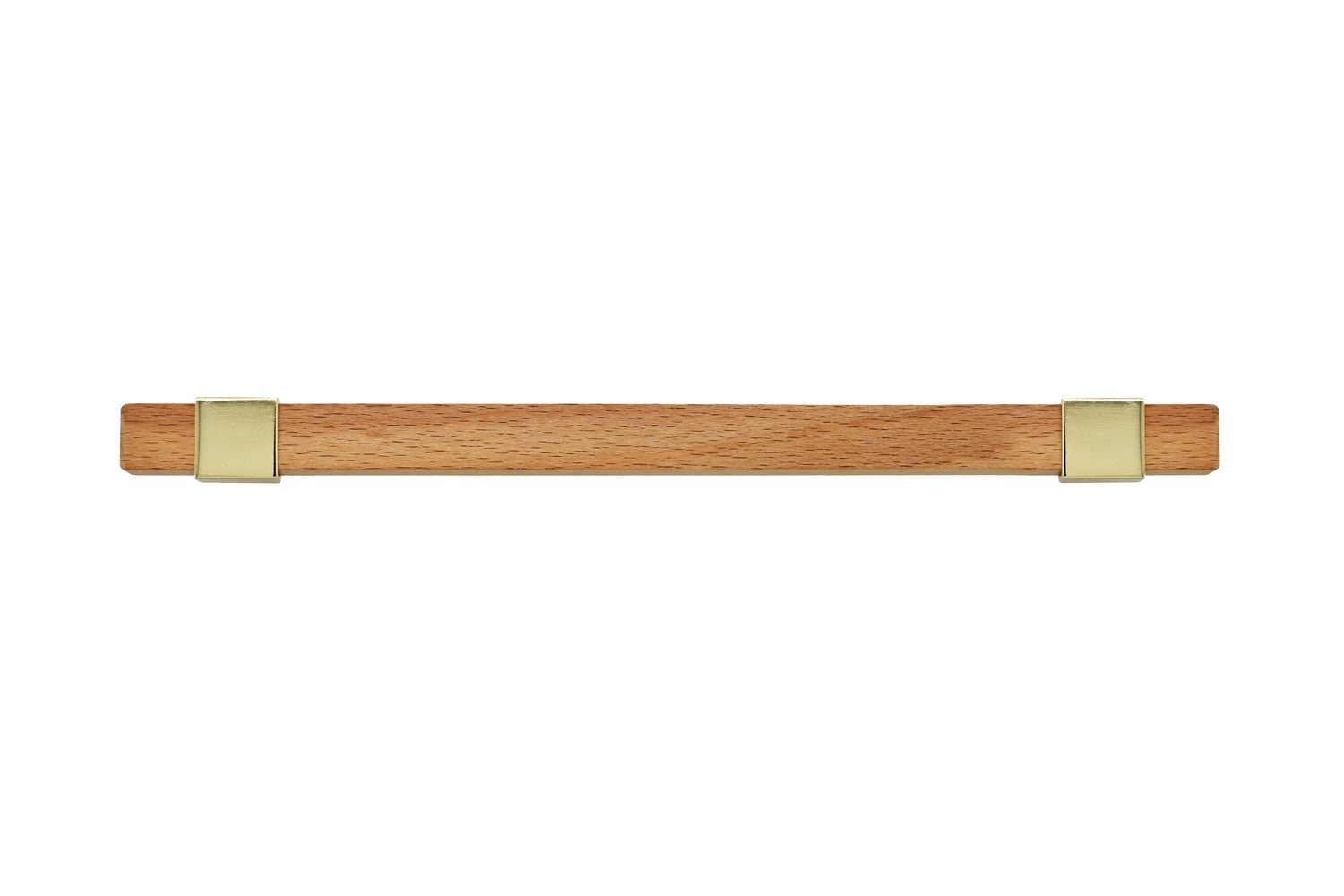 Mantara Lorien Handle W-0028 is a modern zinc and beech wood handle in Gold ideal for kitchen and dresser drawers.