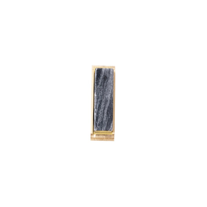 The Mantara M-0010 Fuji Handle is a modern marble and brass handle in grey, ideal for kitchens, cabinets, and bathrooms.