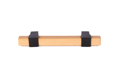 Mantara Lorien Handle  W-0028 is a modern zinc and beech wood handle in  black ideal for kitchen and dresser drawers.