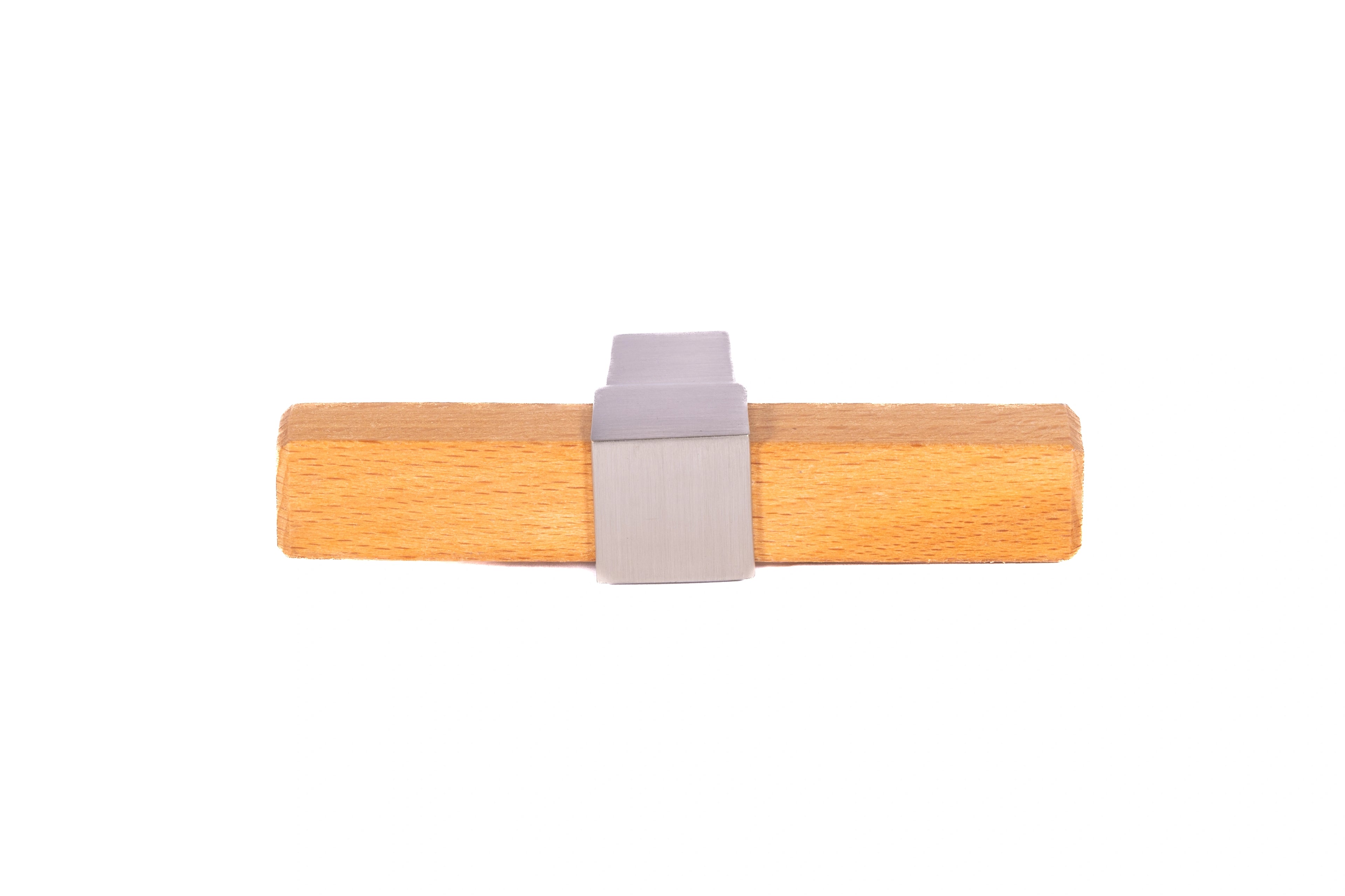 Mantara Lorien Handle W-0028 is a modern zinc and beech wood Tbar in Silver ideal for kitchen and dresser drawers.