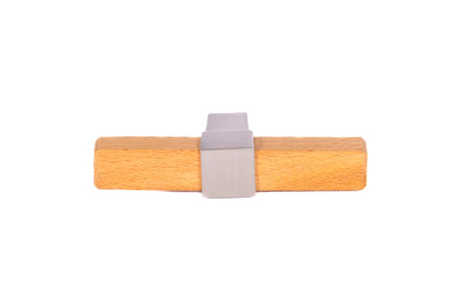 Mantara Lorien Handle W-0028 is a modern zinc and beech wood Tbar in Silver ideal for kitchen and dresser drawers.