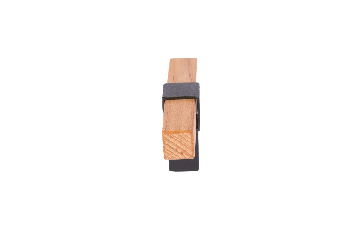 Mantara Lorien Handle W-0028 is a modern zinc and beech wood Tbar in black ideal for kitchen and dresser drawers.
