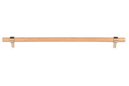 Mantara Aranya Handle W-0053 polished beech wood handle for kitchen and dresser drawers, modern design, pack of 1.
