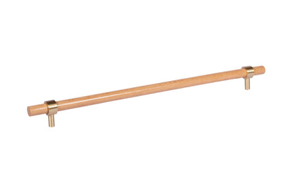 Mantara Aranya Handle W-0053 polished beech wood handle for kitchen and dresser drawers, modern design, pack of 1.