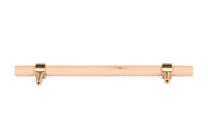 Mantara Aranya Handle W-0053 polished beech wood handle for kitchen and dresser drawers, modern design, pack of 1.