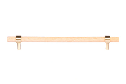 Mantara Aranya Handle W-0053 polished beech wood handle for kitchen and dresser drawers, modern design, pack of 1.