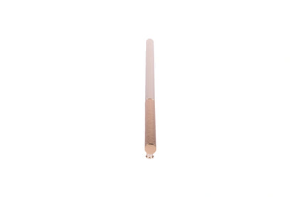 Mantara Soleil Handle Z-0021 is a modern zinc alloy handle in brushed rose gold finish, ideal for kitchen drawers, dresser drawers.