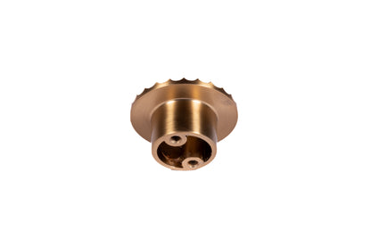 Mantara Orana Knob Z-0039 is a modern zinc knob in brushed gold finish, ideal for kitchen and dresser drawers.
