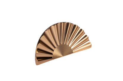Mantara Orana Knob Z-0039 is a modern zinc knob in brushed gold finish, ideal for kitchen and dresser drawers.