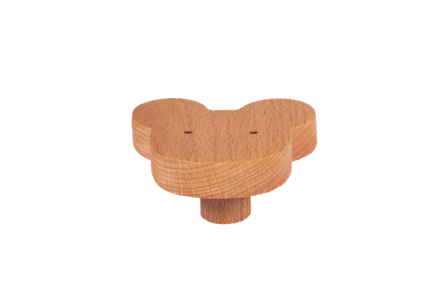 Mantara Mouse Knob  W-0024 is a modern beige wooden knob/hook in brushed finish, ideal for kids’ rooms, drawers, and cabinets