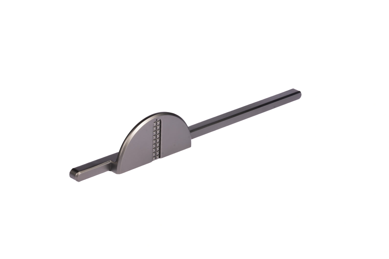 Mantara Noor Handle Z-0037 is a modern zinc handle in brushed grey finish, ideal for kitchen and dresser drawers.