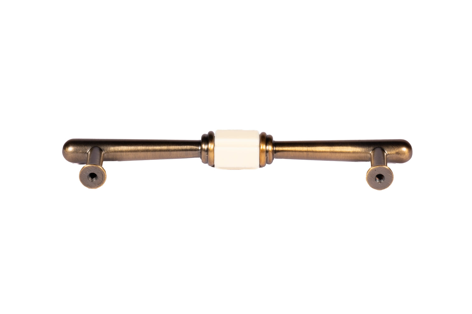 Mantara Clara Handle Z-0036 is a modern zinc alloy handle in antique gold finish, ideal for kitchen and dresser drawers.