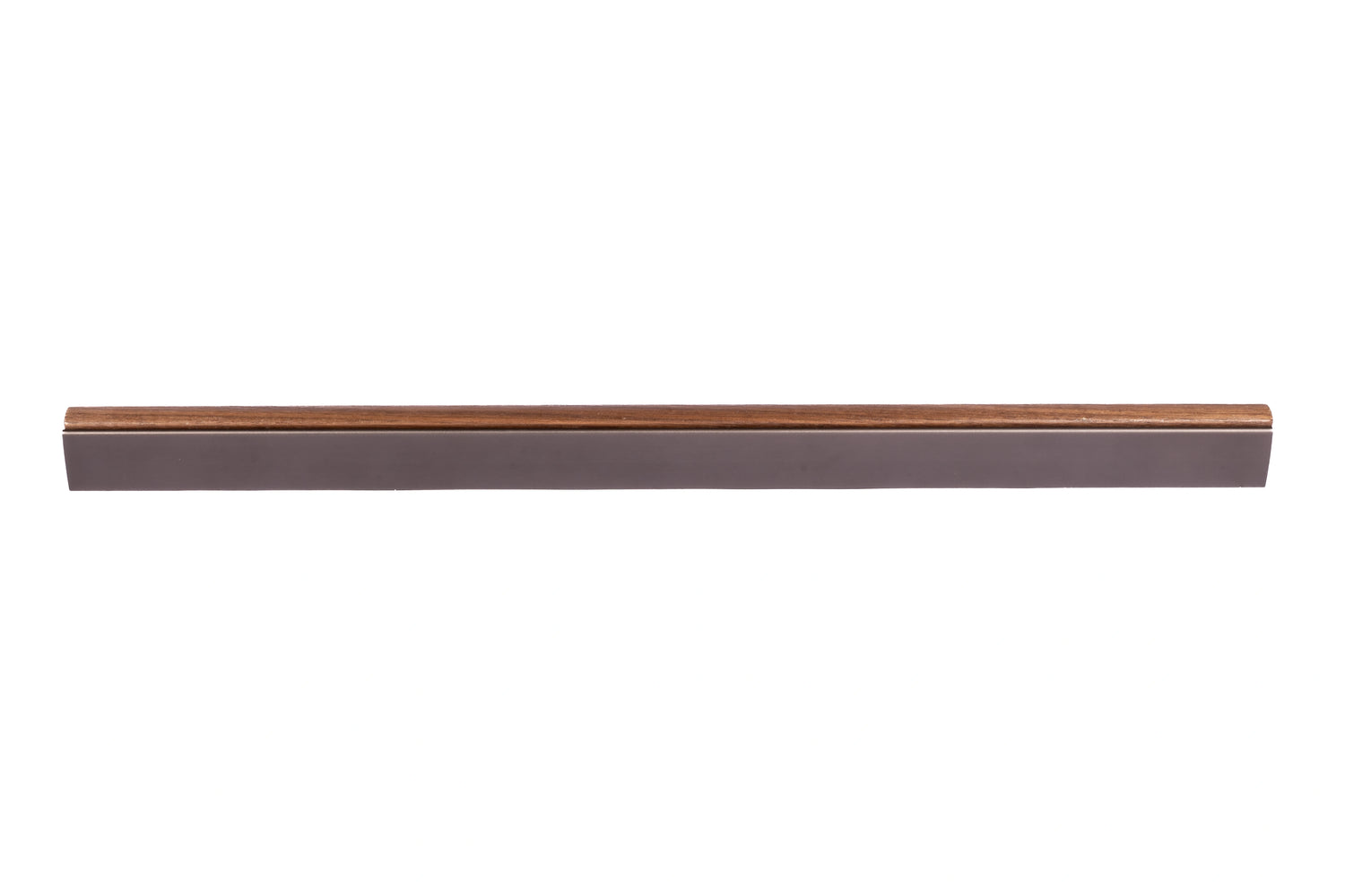 Drawer pull handle, Wood+aluminium, brown brushed finish, Mantara, Esha Handle W-0016, perfect for kitchen drawers and dressers