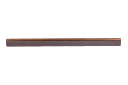 Drawer pull handle, Wood+aluminium, brown brushed finish, Mantara, Esha Handle W-0016, perfect for kitchen drawers and dressers