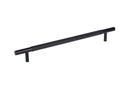 Mantara Enigma Handle B-0061 is a modern brushed brass handle in black, ideal for cupboards and drawers.