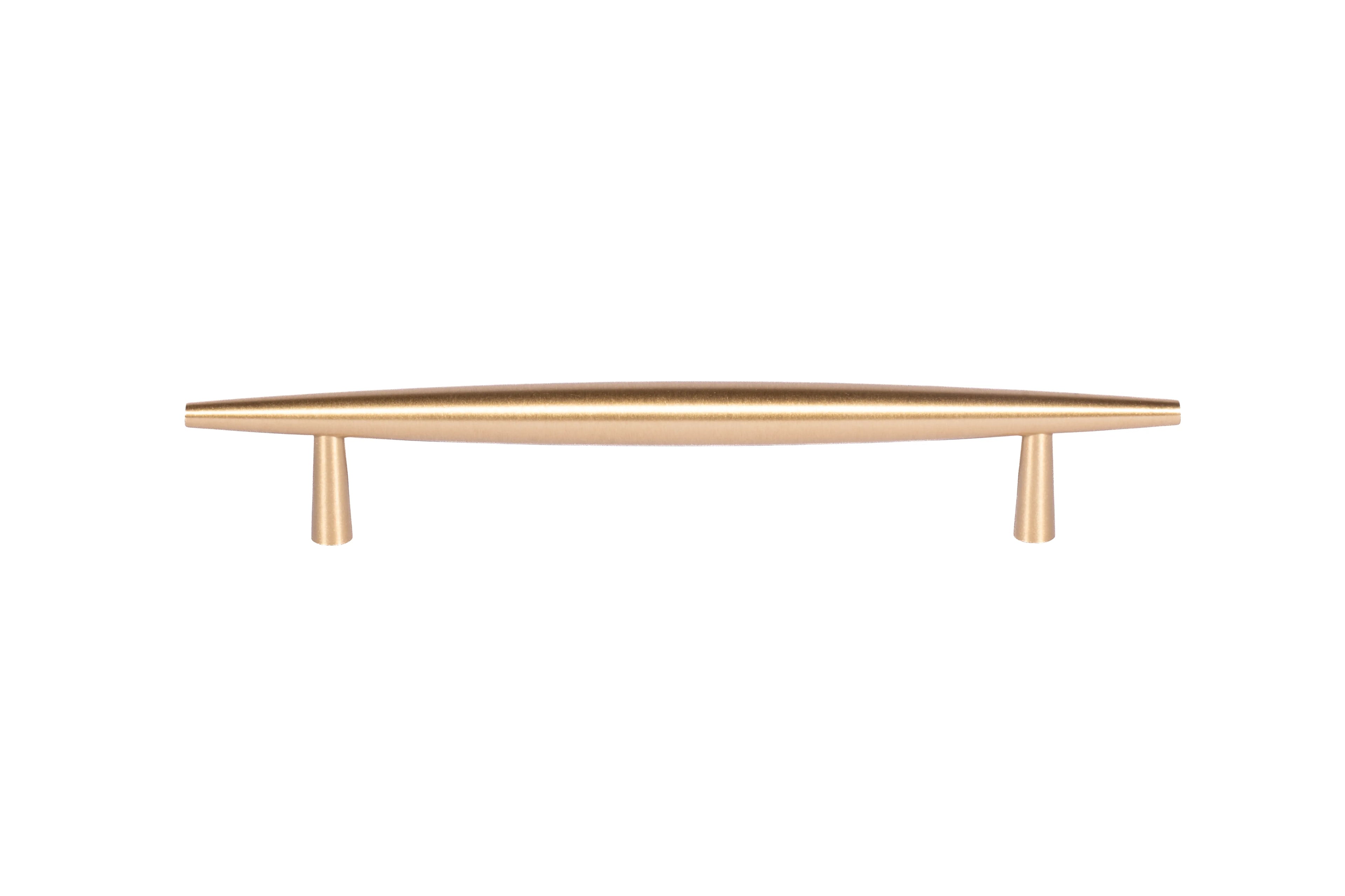Mantara Gilded T Bar Handle B-0072 is a modern brass handle in brushed gold, ideal for wardrobes, doors, and kitchens.