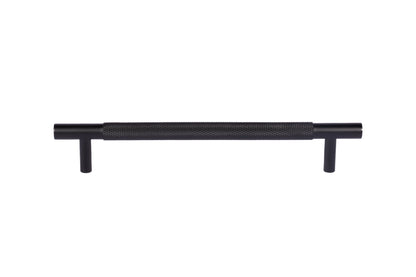 Mantara Enigma Handle B-0061 is a modern brushed brass handle in black, ideal for cupboards and drawers.