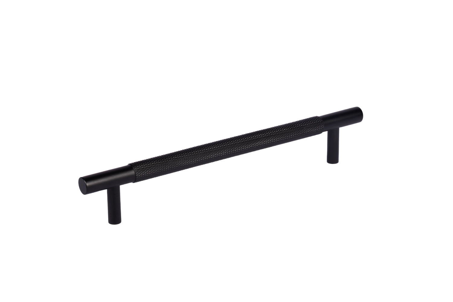 Mantara Enigma Handle B-0061 is a modern brushed brass handle in black, ideal for cupboards and drawers.