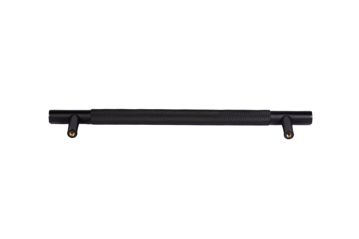 Mantara Enigma Handle B-0061 is a modern brushed brass handle in black, ideal for cupboards and drawers.