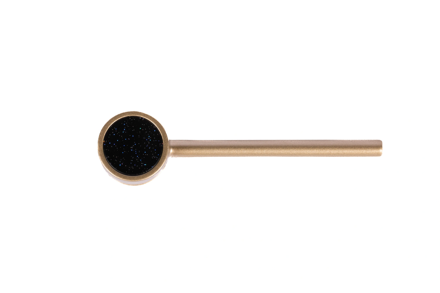 Mantara Auris Handle Z-0019 is a modern zinc alloy and acrylic knob in brushed gold finish, ideal for kitchen drawers, dresser drawers.