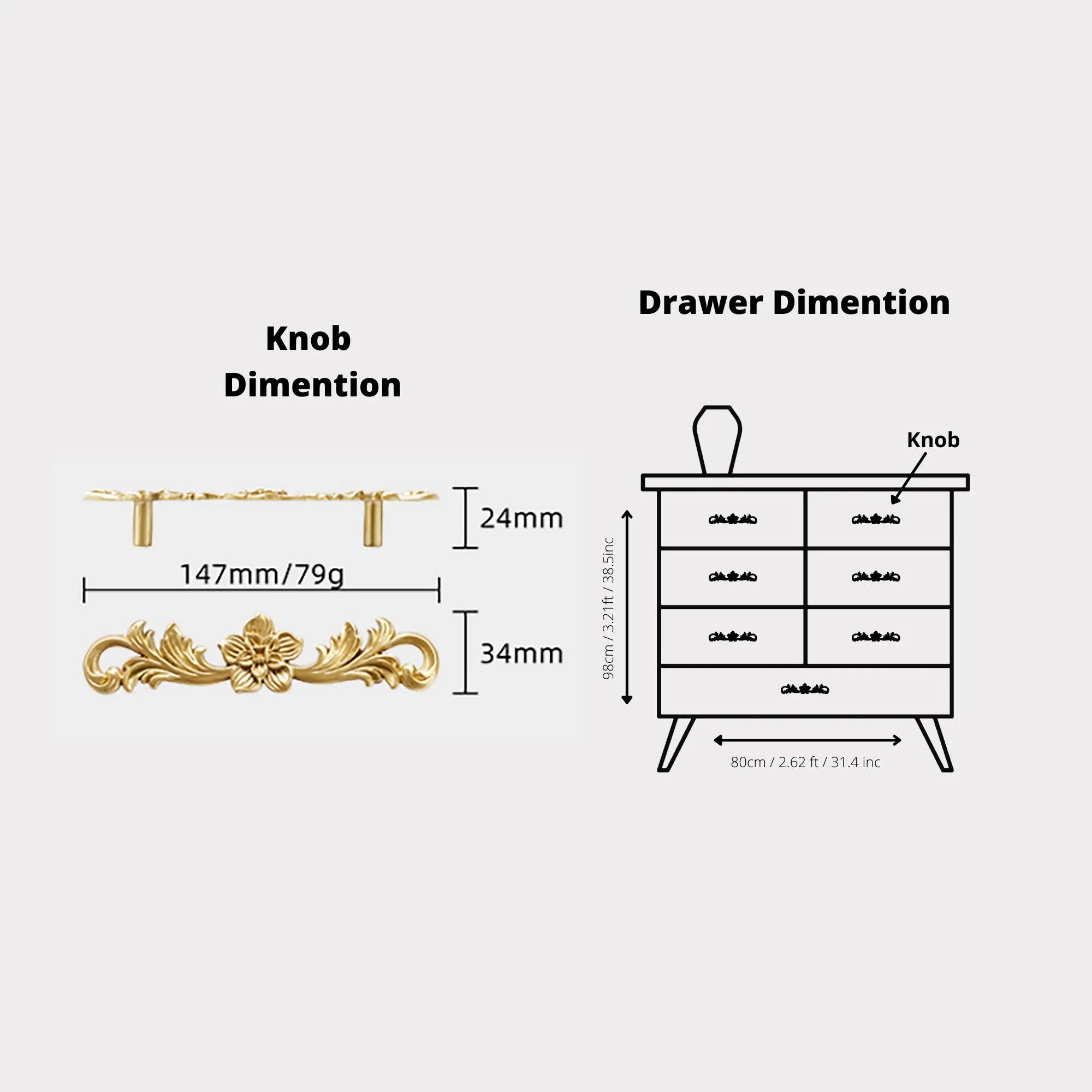 Daffodil Knob Handles / furniture/ door handles/ main door handles/ / Gold / Brass - M A N T A R A