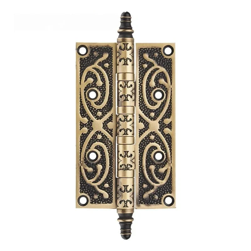 Valerion Hinge HNG-002 brass cabinet hinge, coffee black &amp; red gold brushed finish, 127mm size, suitable for drawers &amp; cabinets by Mantara