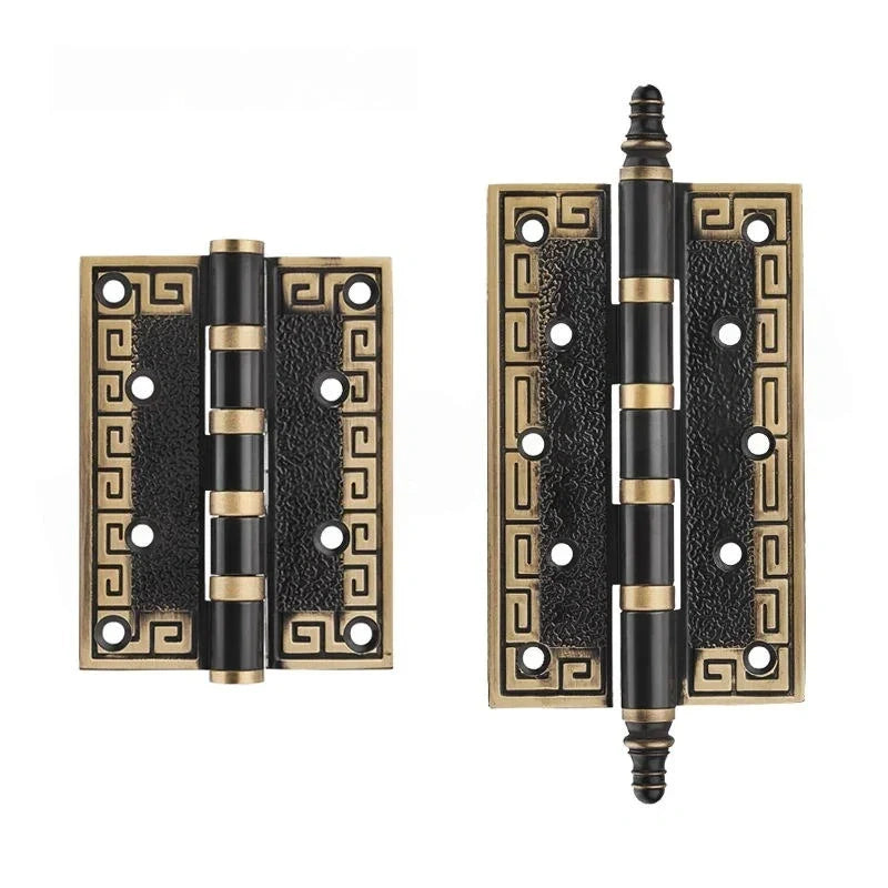Sovrin Hinge HNG-003 brass hinge for cabinets, brushed finish, sizes 100mm 127mm, in coffee black &amp; red gold, suitable for drawers &amp; furniture by Mantara