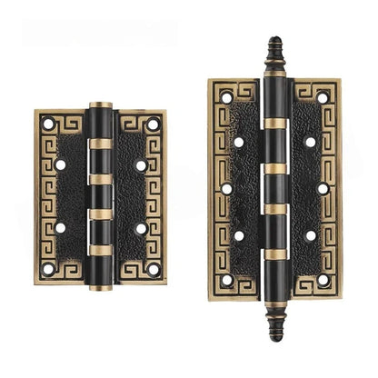 Sovrin Hinge HNG-003 brass hinge for cabinets, brushed finish, sizes 100mm 127mm, in coffee black &amp; red gold, suitable for drawers &amp; furniture by Mantara